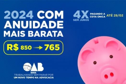 [OAB da Bahia disponibiliza boletos on-line para pagamento da anuidade de 2024]